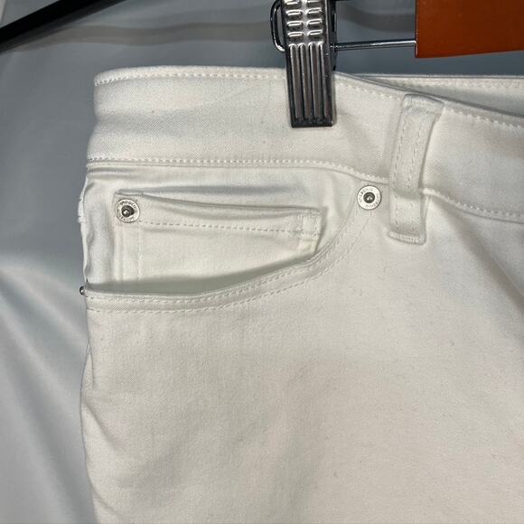 INC International Concepts Mid-Rise Skinny White‎ Distressed Jeans Women 18/34 - Picture 7 of 16